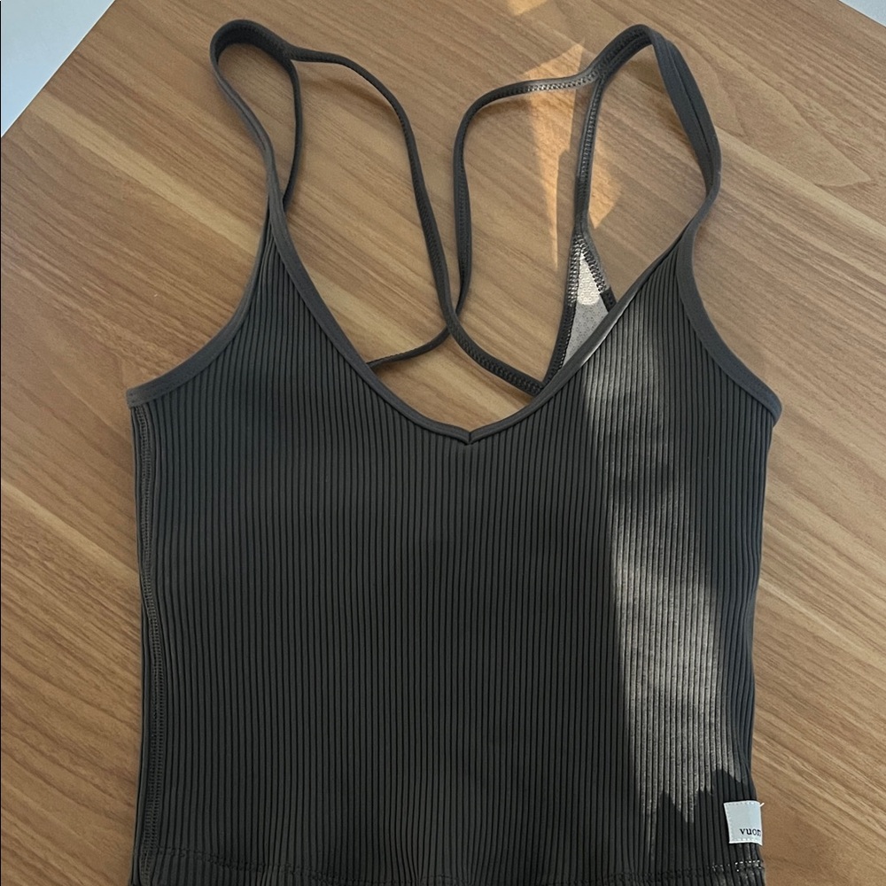 Green vuori  Ribbed Strappy sports bra Tank Top